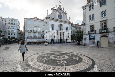 Vue de Sao Domingo dans Largo de São Domingos à Lisbonne, Portugal Banque D'Images