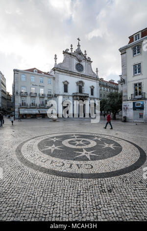 Vue de Sao Domingo dans Largo de São Domingos à Lisbonne, Portugal Banque D'Images