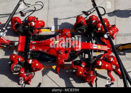 Shanghai : Sport Automobile : Formule 1 2018 Grand Prix de Chine Heineken Chinese Grand Prix de Formule 1 Circuit de Shanghai à Shanghai, Chine.# 7 Kimi Raikkonen (FIN, la Scuderia Ferrari), 15 avril 2018. Dans le monde d'utilisation | Banque D'Images