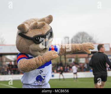 Wakefield, UK 15 Avril 2018Betfred Super League rugby, Wakefield Trinity v St Helens ; Daddy Cool Wakefield Trinity de crystalxp pour tamponner la foule Credit : Nouvelles Images/Alamy Live News Crédit : Nouvelles Images/Alamy Live News Banque D'Images