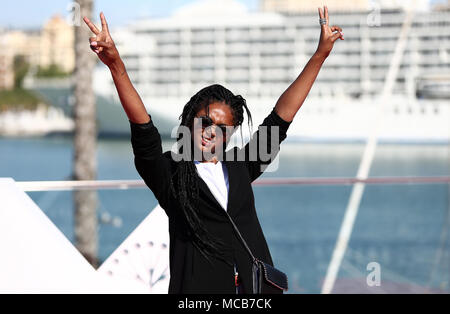 Malaga, Andalousie, espagne. Apr 15, 2018. Berta Vazquez assiste à la photocall de la série ''vis a vis'' dans le 21e Festival de Cinéma de Malaga à Malaga.Le festival de Malaga ou Malaga film festival est un festival de cinéma organisé à Malaga, c'est principalement de promouvoir les films en langue espagnole. Credit : Manu Haiti/SOPA Images/ZUMA/Alamy Fil Live News Banque D'Images