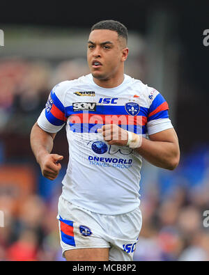 8 avril 2018, Beaumont stade juridique, Wakefield, Angleterre ; Betfred Super League rugby, Wakefield Trinity v St Helens ; Reece Lyne de Wakefield Trinity Credit : Nouvelles Images/Alamy Live News Banque D'Images