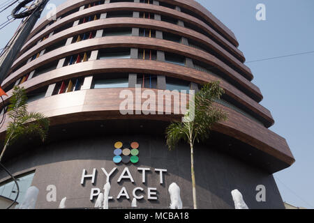 HYDERABAD, INDE - AVRIL 03,2018 Hyatt Place récemment ouvert Hôtel appartenant à l'établissement Hyatt Hotels Corporation à Hyderabad, Inde Banque D'Images