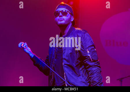 Le chanteur britannique, musicien, rappeur et vainqueur du casting show The X Factor 2012 live au Blue Balls Festival de Lucerne Banque D'Images