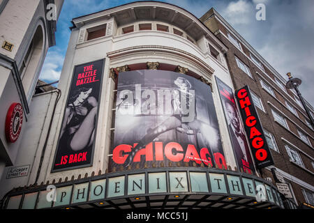 La comédie musicale à succès Chicago au Phoenix Theatre sur Charing Cross Road, Londres, WC2, UK Banque D'Images