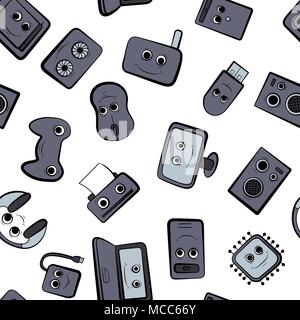 Un ensemble d'icônes de dessins animés sur l'ordinateur Illustration de Vecteur