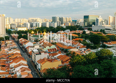 Vue aérienne de Kampong Glam, district de Singapour Banque D'Images