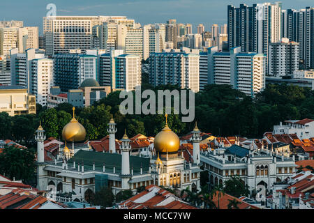 Vue aérienne de Kampong Glam, district de Singapour Banque D'Images