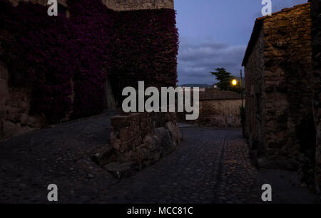 Ville de Girona la nuit Banque D'Images