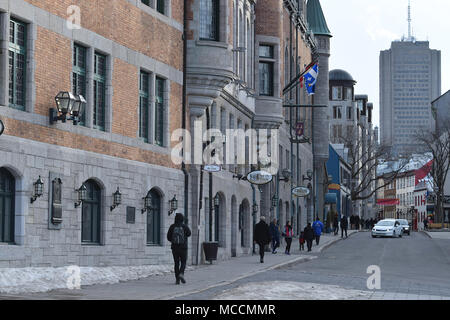 Rue du vieux Québec, un site du patrimoine mondial de l'UNESCO. Banque D'Images
