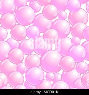 Motif transparent rose avec des bulles, des bulles, l'arrière-plan réaliste blob rose wallpaper, vector Illustration de Vecteur