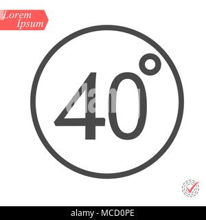 40 degrés,icône illustration vectorielle. Modèle plat style. vector illustration 40 degrés eps isolé sur fond blanc Illustration de Vecteur