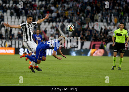 Turin, Italie. 15 avr, 2018. football, Serie A 2017-2018 championnat 15-4-2018 -juventus Sampdoria 3-0 dans la photo : Crédit photo : khedira indépendant Agence/Alamy Live News Banque D'Images