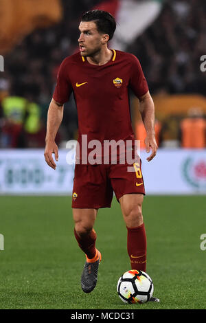 Rome, Italie. Apr 16, 2018. Un Football-Serie-Lazio vs Roma -Rome 15-Apr-2018 dans la photo Kevin Strootmann01 Photographe Photo Credit : agence photo indépendante/Alamy Live News Banque D'Images