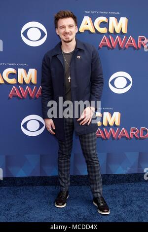 Morgan Wallen aux arrivées pour 53e Academy of Country Music (ACM) Awards - Arrivals 2, MGM Grand Garden Arena, Las Vegas, NV le 15 avril 2018. Photo par : JA/Everett Collection Banque D'Images