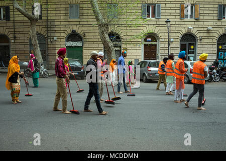 Rome, Italie, 15/04/2018 : célébration annuelle de Nagar Kirtan à Rome, Italie Banque D'Images