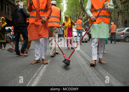 Rome, Italie, 15/04/2018 : célébration annuelle de Nagar Kirtan à Rome, Italie Banque D'Images