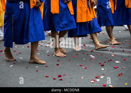 Rome, Italie, 15/04/2018 : célébration annuelle de Nagar Kirtan à Rome, Italie Banque D'Images