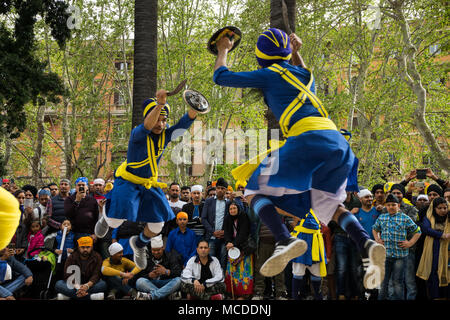 Rome, Italie, 15/04/2018 : célébration annuelle de Nagar Kirtan à Rome, Italie Banque D'Images