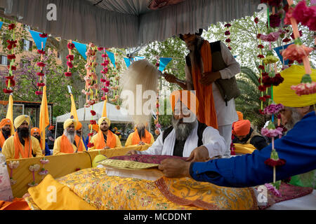 Rome, Italie, 15/04/2018 : célébration annuelle de Nagar Kirtan à Rome, Italie Banque D'Images