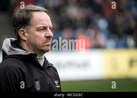 Le Danemark, Brøndby - 15 avril, 2018. Zorniger Alexander Gestionnaire de Brøndby IF vu au cours de l'alka Superliga match contre le FC Copenhague à Brøndby Stadion. (Photo crédit : Gonzales Photo - Kim M. Leland). Banque D'Images