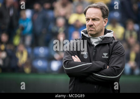 Le Danemark, Brøndby - 15 avril, 2018. Zorniger Alexander Gestionnaire de Brøndby IF vu au cours de l'alka Superliga match contre le FC Copenhague à Brøndby Stadion. (Photo crédit : Gonzales Photo - Kim M. Leland). Banque D'Images