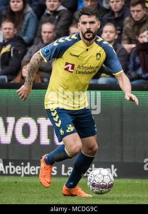 Le Danemark, Brøndby - 15 avril, 2018. Anthony Jung de Brøndby IF vu au cours de l'alka Superliga match contre le FC Copenhague à Brøndby Stadion. (Photo crédit : Gonzales Photo - Kim M. Leland). Banque D'Images