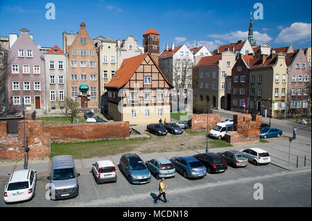 Bazylika Mariacka gothique (St. Mary's Church) dans la ville principale dans le centre historique de Gdansk, Pologne. 14 avril 2018, est le deuxième ou troisième plus grande brique Banque D'Images