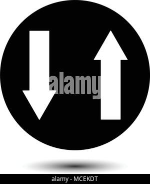 Flèches haut et bas. vecteur icône pictogramme solide isolé sur blanc. Symbole d'échange Illustration de Vecteur