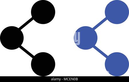 Partager le lien icône. vector illustration. Couleur Bleu et Noir Illustration de Vecteur