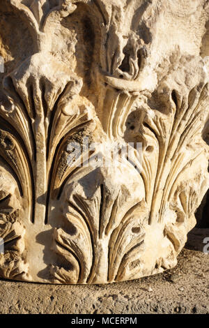 Close-up de colonne Bibliothèque d'Hadrien, Athènes, Grèce Banque D'Images