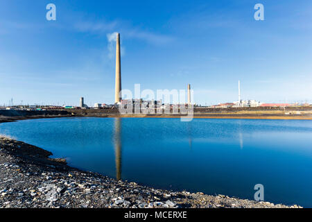 La célèbre Superstack de Sudbury, l'une des plus hautes cheminées dans le monde Banque D'Images