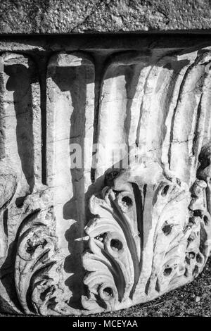 Close-up de colonne Bibliothèque d'Hadrien, Athènes, Grèce Banque D'Images