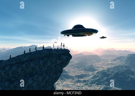 Une planète inconnue,3d illustration Science fiction concept background Banque D'Images