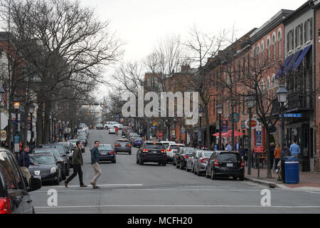 Une vue de la rue Henry à Alexandria, près de Washington DC aux États-Unis. À partir d'une série de photos de voyage aux États-Unis. Date de la photo : Dimanche, Banque D'Images