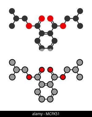 Phtalate de diisobutyle (DIBP) molécule de plastifiant. Les rendus 2D stylisée. Illustration de Vecteur