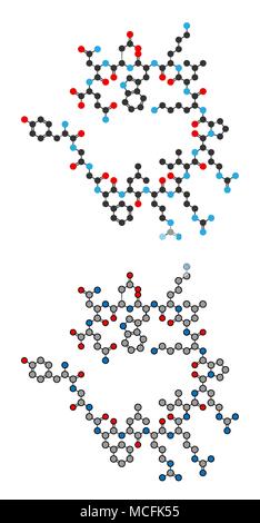 La dynorphine un peptide opioïde endogène molécule. Les rendus 2D stylisée. Illustration de Vecteur