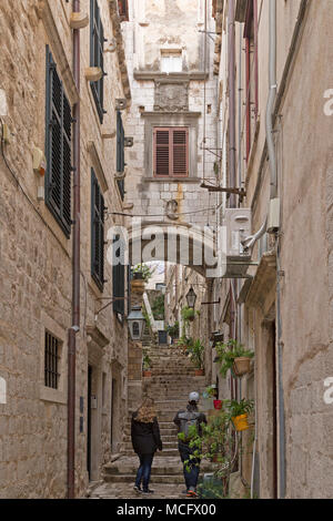 Escaliers, old town, Dubrovnik, Croatie Banque D'Images