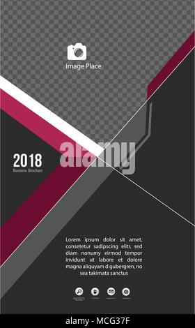 Couverture Brochure sombre Concept, modèle pour fins d'affaires Illustration de Vecteur