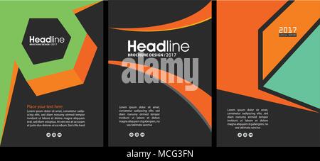 Trois concept couverture de couleur modèle pour but de l'entreprise Illustration de Vecteur