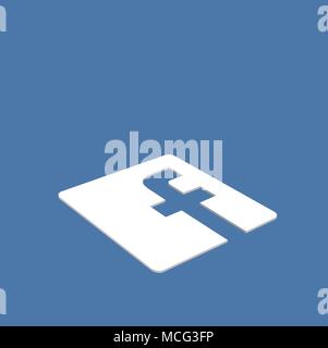 Réseau social FACEBOOK Sign, le logo de la marque 'Facebook' Illustration de Vecteur