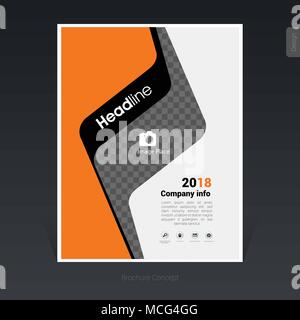 Noir et orange business modèle de brochure, conception de la couverture - Vector Illustration Illustration de Vecteur