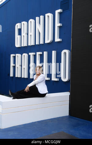 Rome Italie 16 avril 2018 studios de Cinecittà- Photocall réalité présentation GRANDE FRATELLO, Simona Izzo commentateur. Credit : Giuseppe Andidero/Alamy Live News Banque D'Images