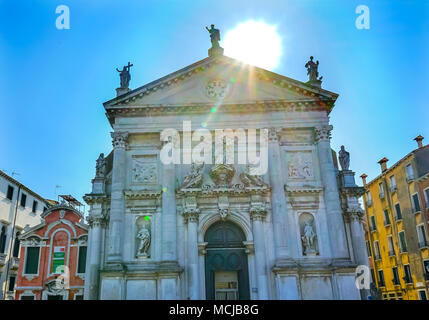 Sainta Maria di Nazareth Church Soleil Venise Italie. Église et dernieres oeuvres à partir de 1600. Aussi appelée Église des Scalzi. Banque D'Images