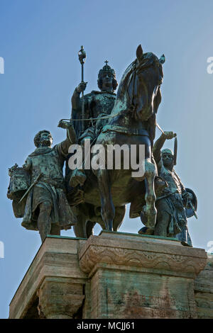 Monument équestre, l'Empereur Louis IV de Bavière, Ludwig, Munich, Bavière, Allemagne Banque D'Images