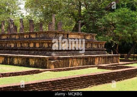 Ruines du Palais Royal, d'une salle d'audience, Polonnaruwa, Sri Lanka, Banque D'Images