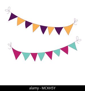 Hand drawn garland icône. Peut être utilisé pour une bannière ou une carte pour célébration de Cinco de Mayo. Maison de l'affiche . Fiesta Mexicaine de vecteur. Illustration de Vecteur