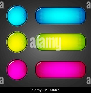 Collection de boutons, bannières colorées abstraites, élément de conception Illustration de Vecteur