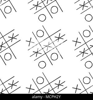 Le tic-tac-toe sans concurrence, de modèle à la main, stock vector illustration Illustration de Vecteur