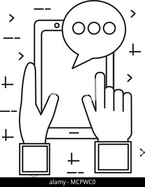 L'utilisateur du smartphone en conversation avec les mains Illustration de Vecteur